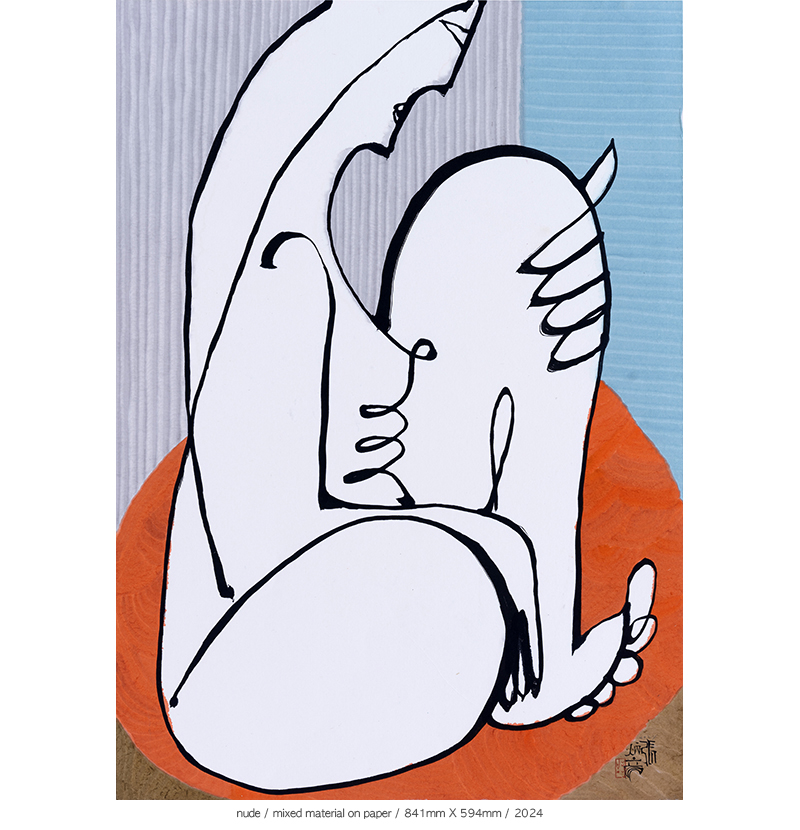 Jang Byeong Eun · Eastbrush · 张炳彥 · nude · mixed_material_on_paper · 841mm_x_594mm · 2024